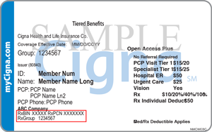 Cigna ID Card Sample